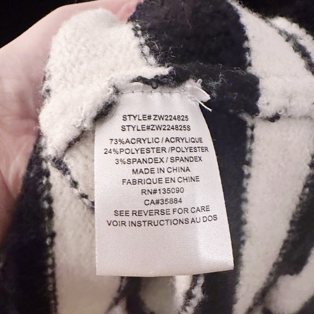 Z Supply Alivia Striped Sweater Bell Sleeve Black and White Fuzzy - Picture 4 of 6